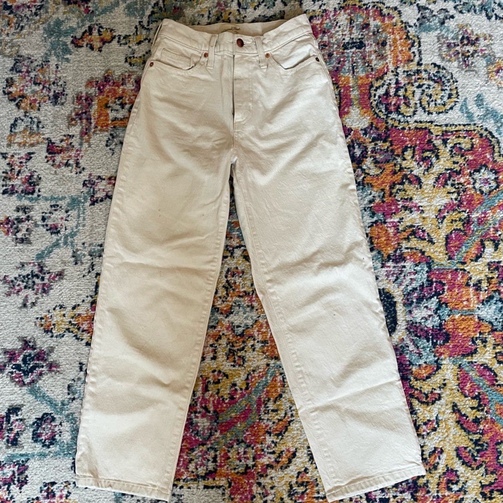 cream jeans